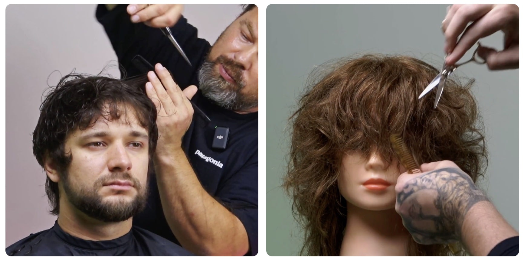 Fryzjer strzyżący włosy podczas szkolenia Connected Hair